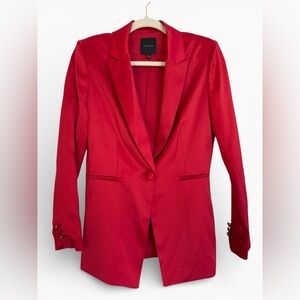 Alex Marie Bold Satin Red Women's Blazer